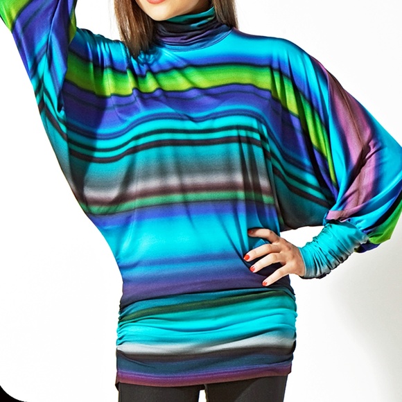 BATWING STRETCH BLOUSON PARTY MADE IN EUROPE - Picture 2 of 2